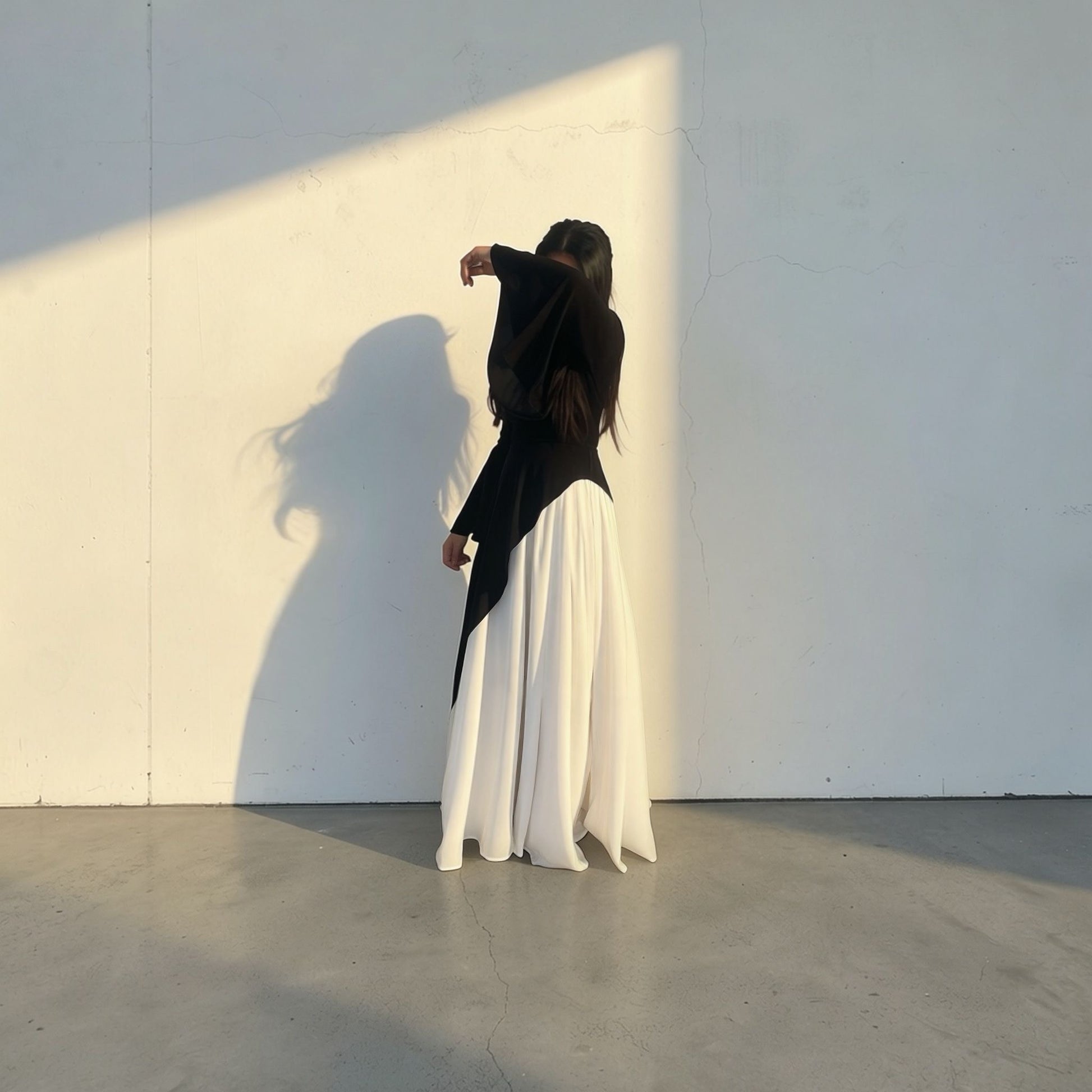 Elegant Draped Modest Maxi Dress Light